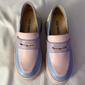 NWOT Steve Madden Multicolor Loafers - Pink, Blue, Purple & Yellow